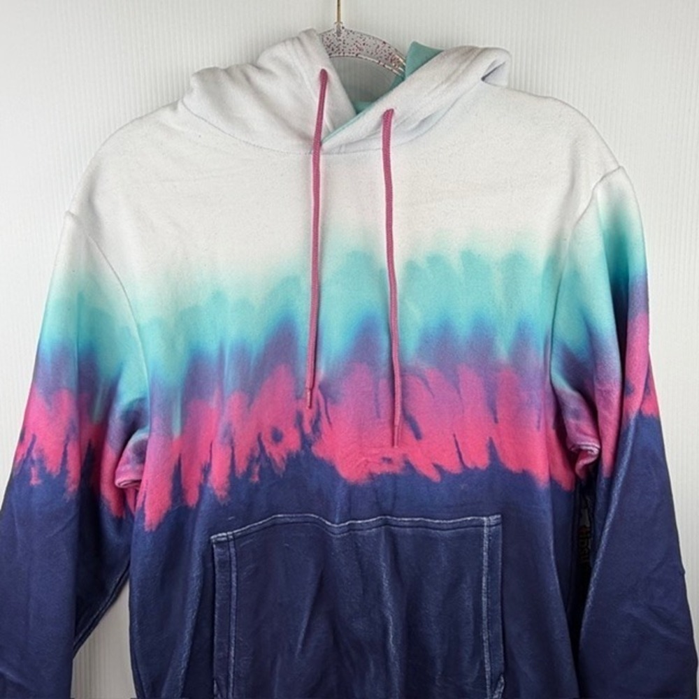 Tipsy Elves Hoodie Horizon Ombre Tie Dye Pink Blue Y2K‎ Retro Streetwear XS